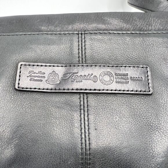 As Is Fossil 1954 Leather Crossbody Bag with Key Black New American Classic - Picture 7 of 13